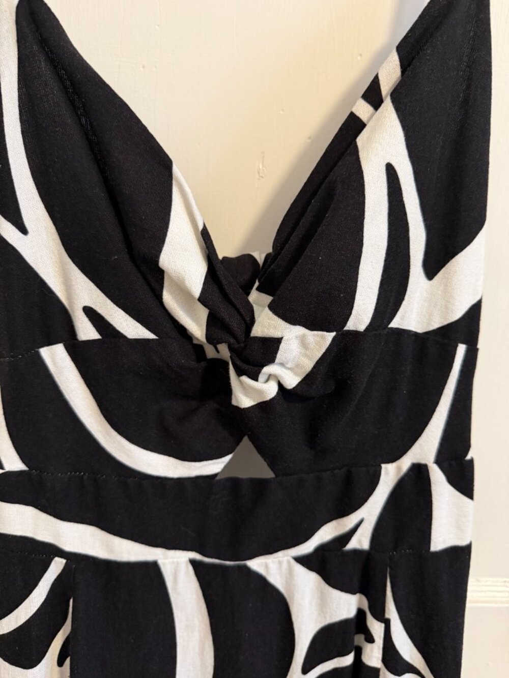 1.STATE Black & White Tropical Print Maxi Dress Size Large - Picture 2 of 3